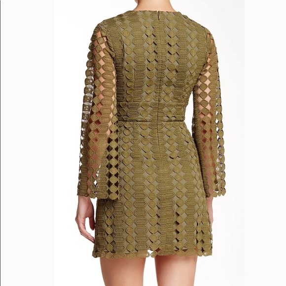 CYNTHIA ROWLEY- Green LACE VNECK DRESS $428 Size8 - Picture 2 of 4